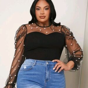 Black Long Sleeve w/ Pearls